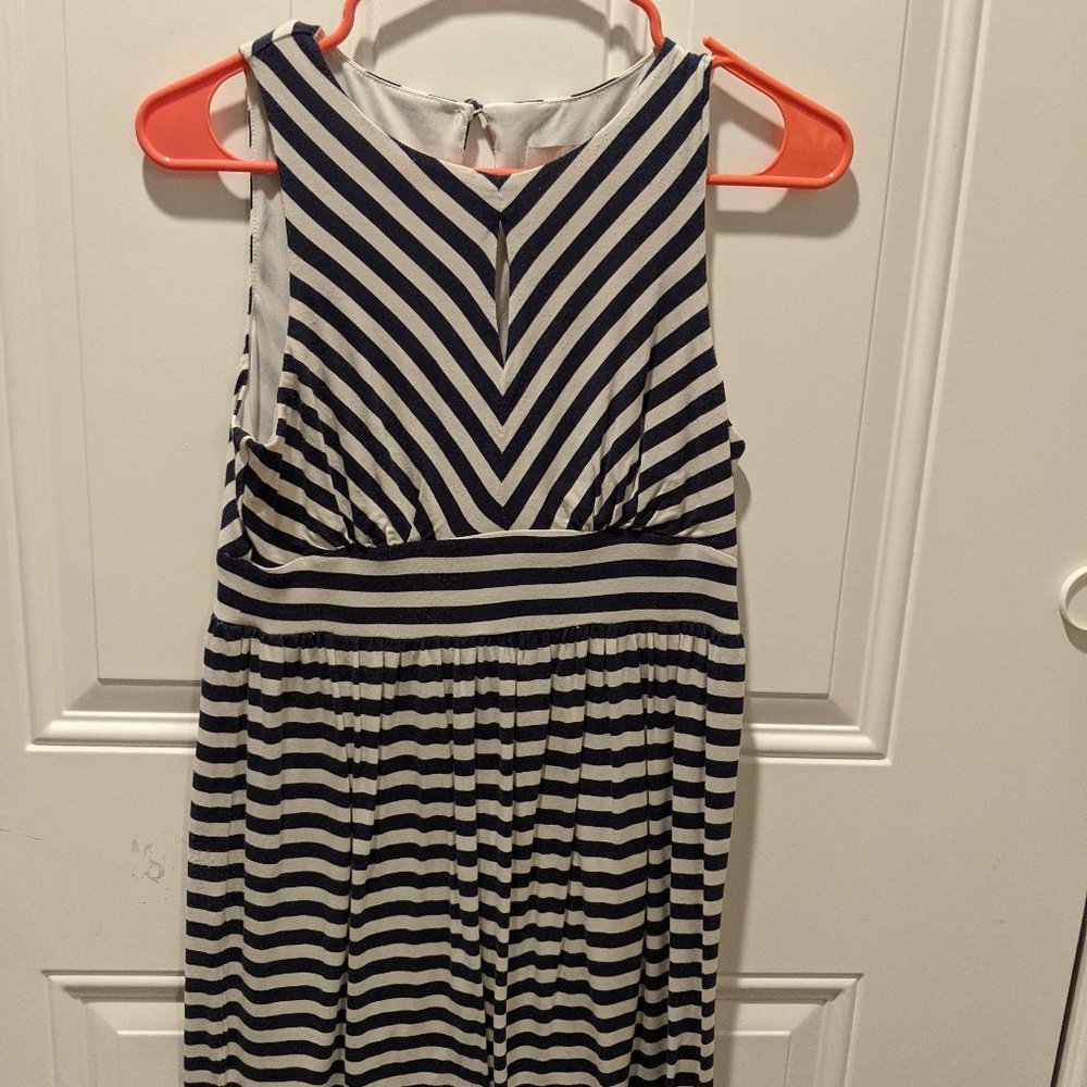 Navy and white summer dress